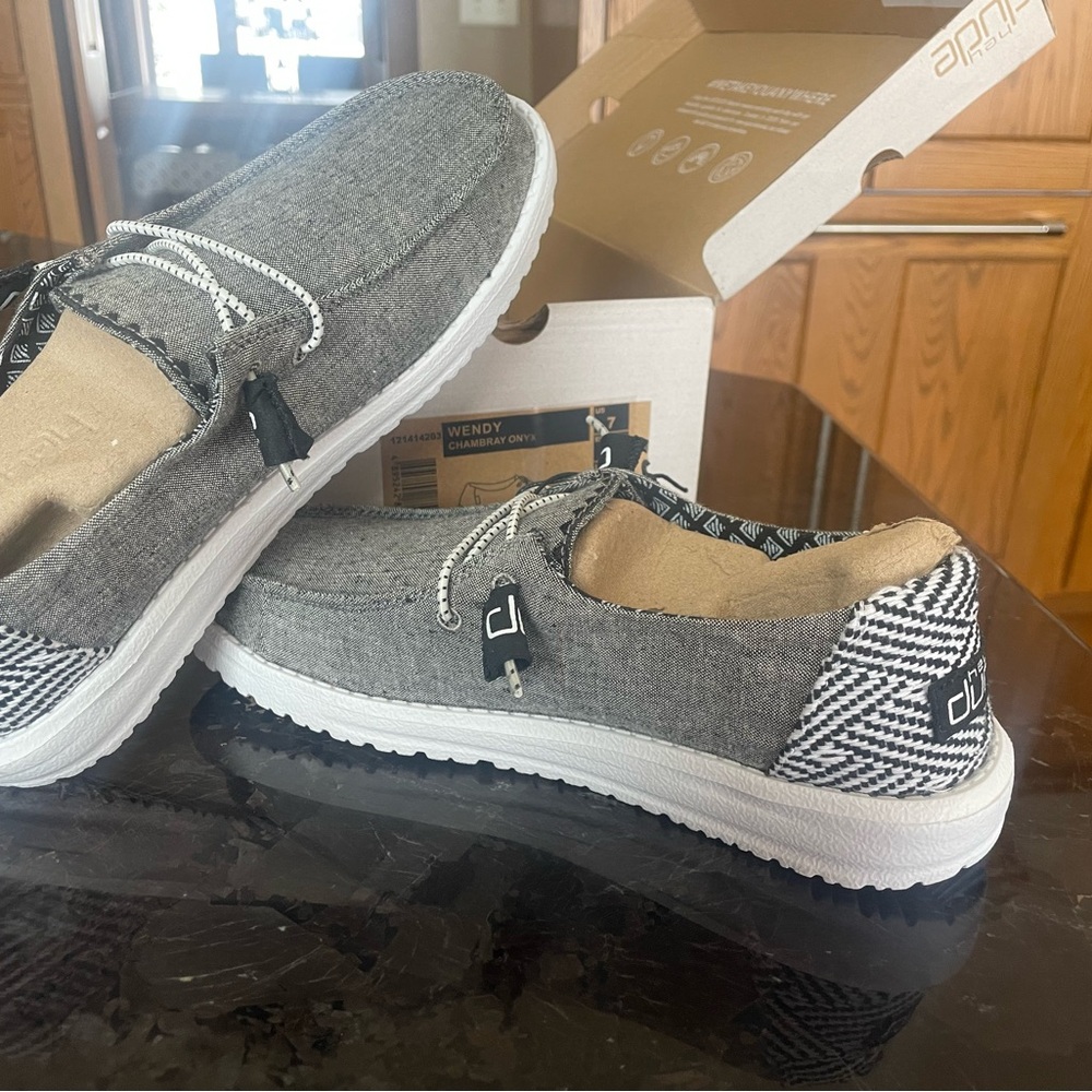 Hey Dude Men's Gray and Black Loafers